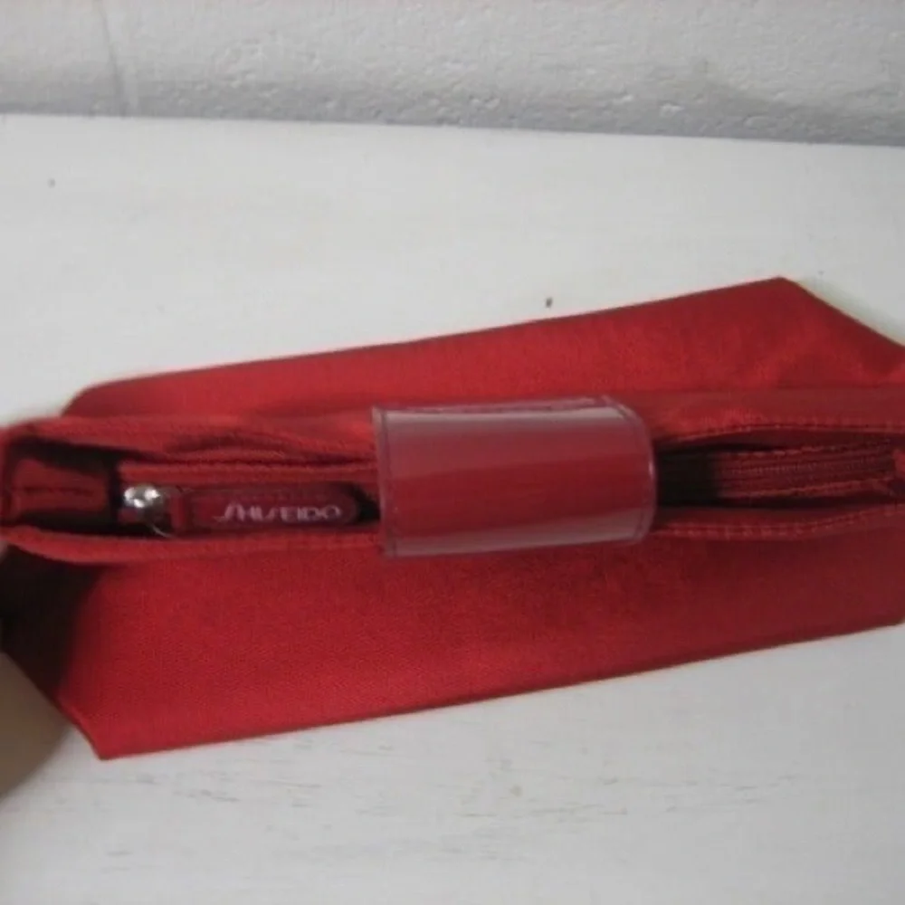 shiseido red makeup clutch bag